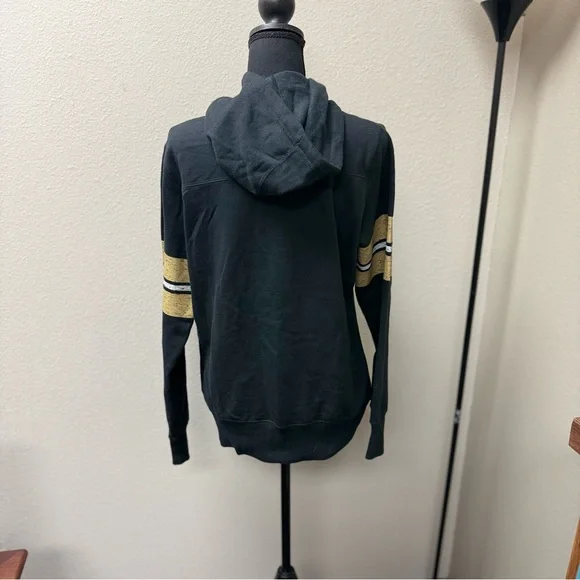 NFL Team Apparel New Orleans Saints Women's Black Hoodie, Gold Fleur-de-lis. Lg - Picture 3 of 7